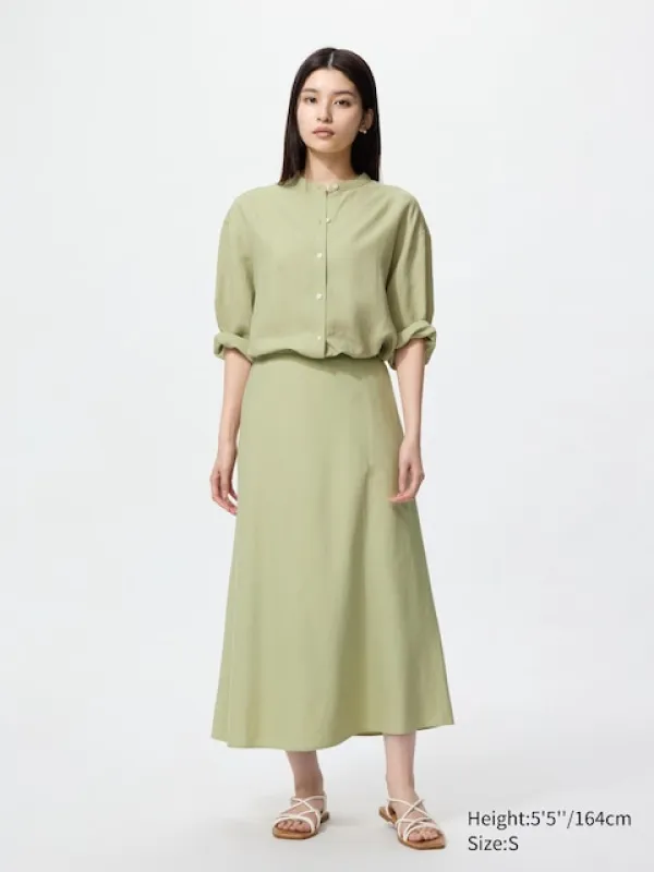 Uniqlo - Linen Blend Skirt - Black sold by Uniqlo