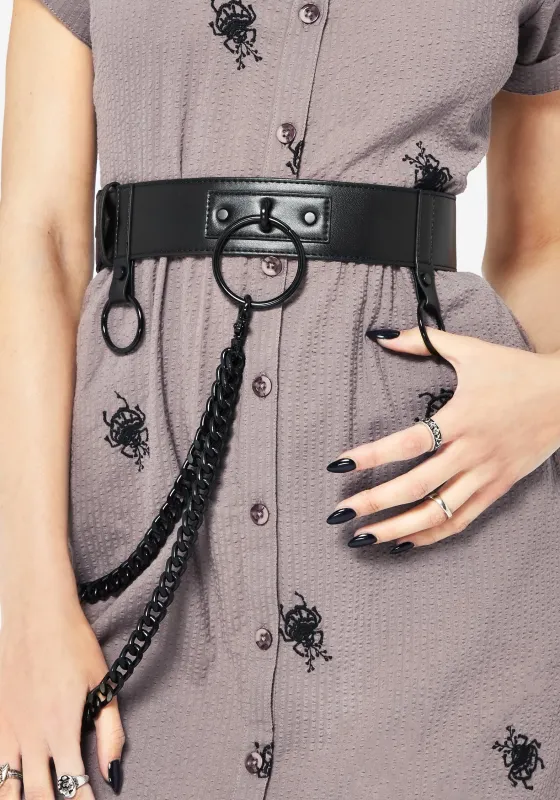 Calliope Chain Belt - Black sold by Disturbia