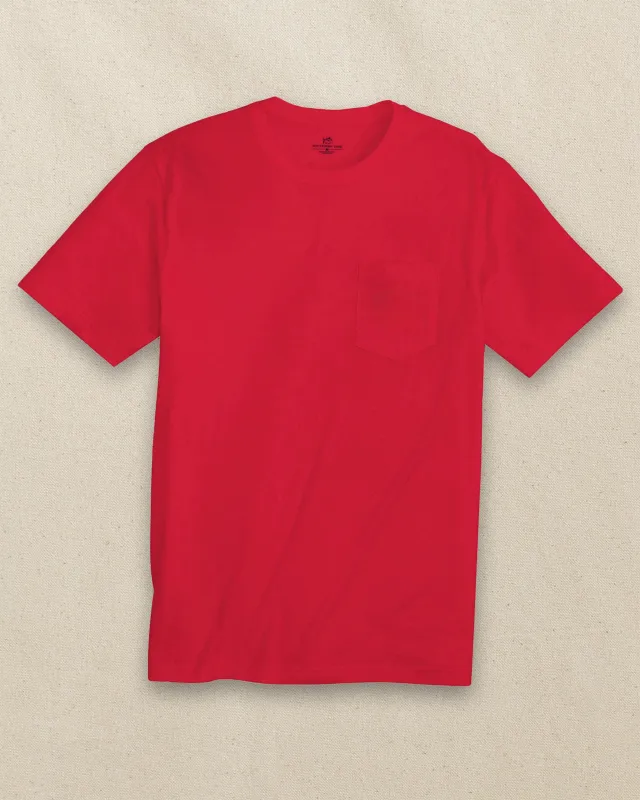 Classic Short Sleeve Pocket T-Shirt - Varsity Red sold by Southern Tide