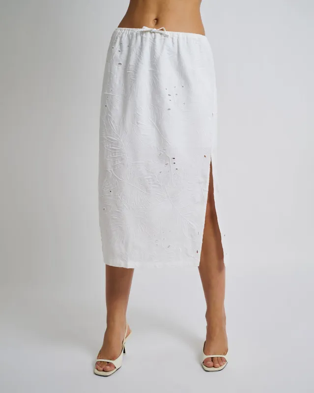 Air Linen Midi Skirt sold by Onia