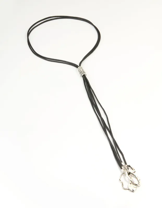 Antique Silver Cord Tassel Necklace sold by lovisa