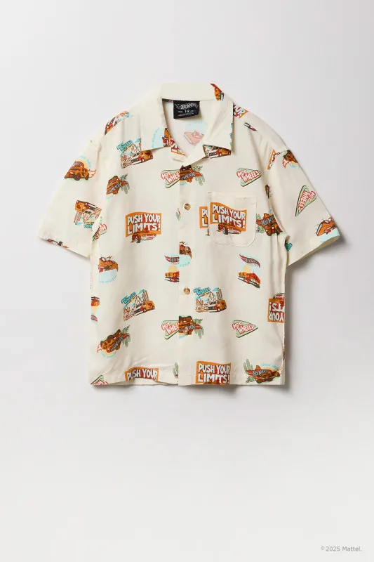 Haut ample boutonné à imprimé Hot Wheels™ pour garçons sold by Urban Planet