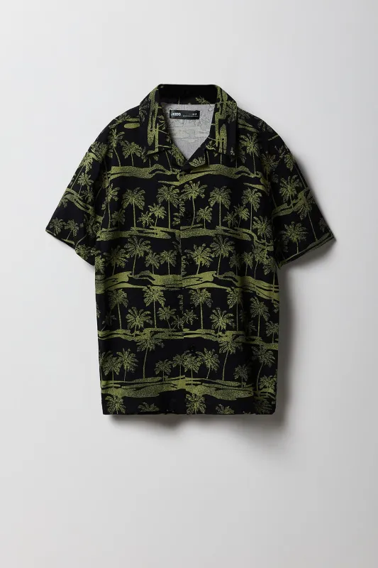 Boys Tropical Print Button-Up Top sold by Urban Planet