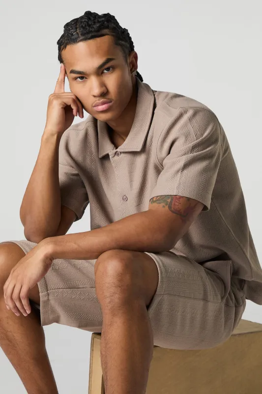 Geo Textured Drawstring Short sold by Urban Planet