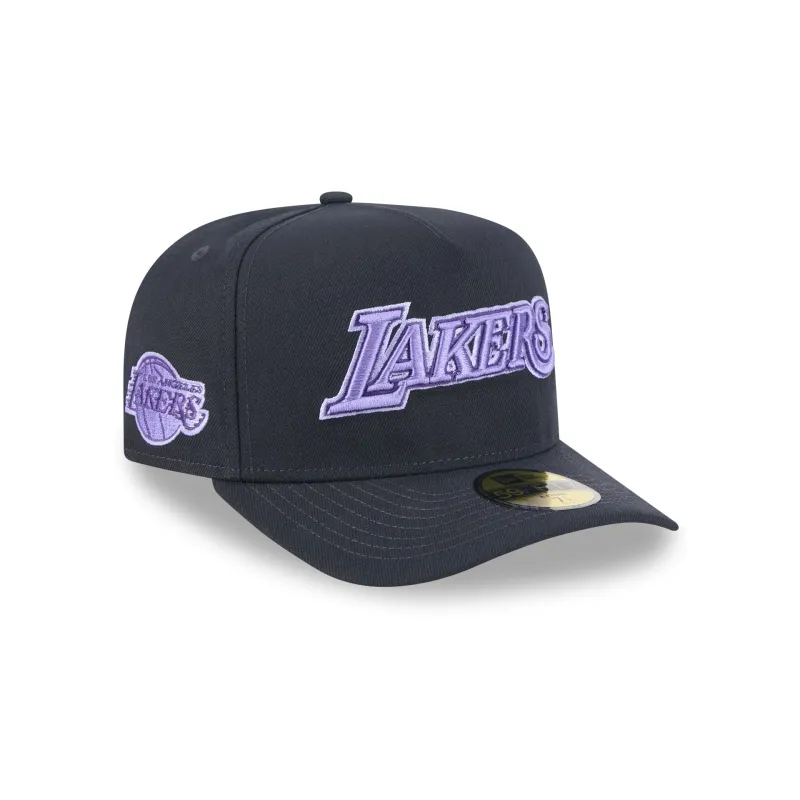 Los Angeles Lakers Navy Lavender 59FIFTY A-Frame Fitted Hat sold by New Era