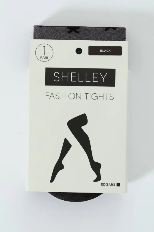 Bow Print Stocking - Black sold by Edgars 