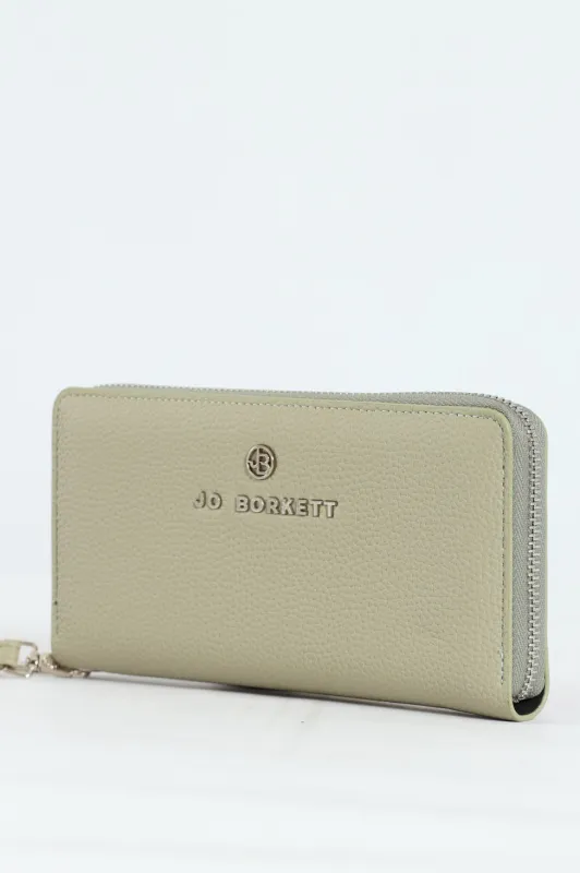 Nikki Pebble Zip Around With Hand Strap - Light Green sold by Edgars 