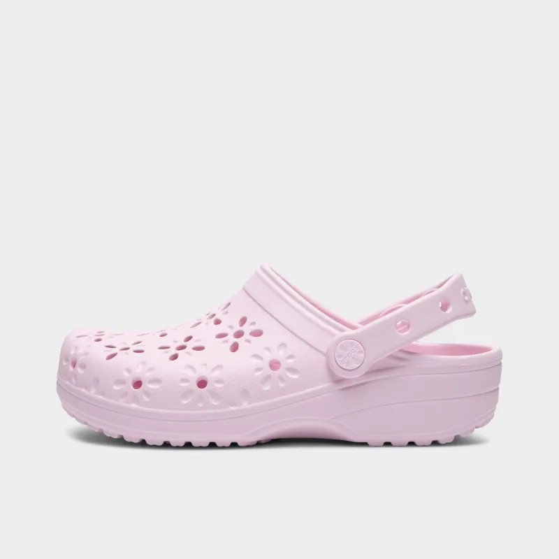 Crocs Women's Classic Floral Cut Out Clog / Pink Milk sold by JD Sports
