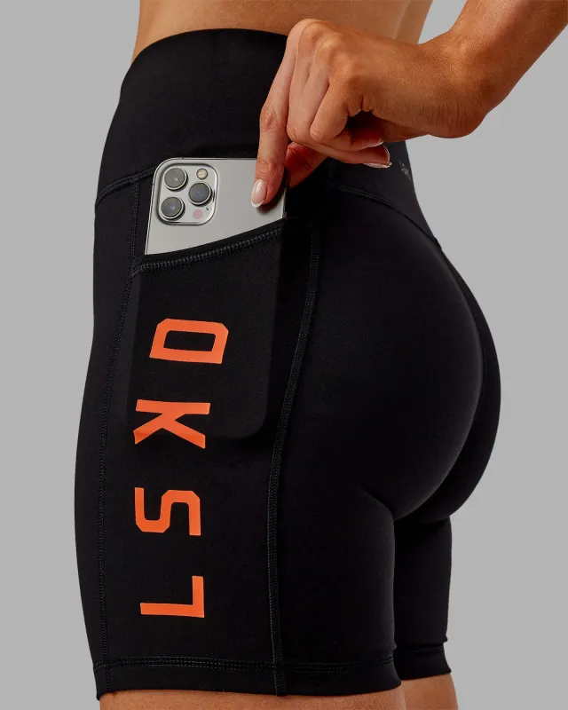 Rep Ultra High-Rise 6" Short Pockets - Black-Ultra Orange sold by LSKD