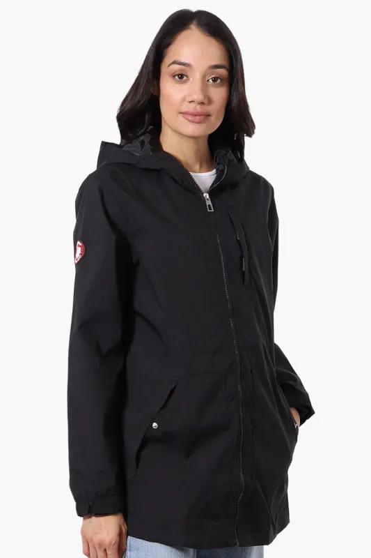 Canada Weather Gear Coated Microfiber Hooded Lightweight Jacket - Black sold by Fairweather