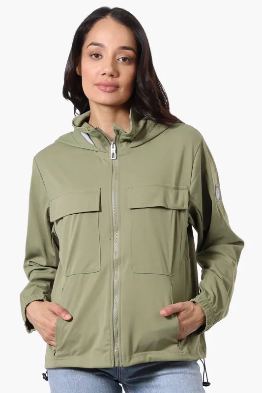 Canada Weather Gear Hooded 4 Pocket Zip Up Lightweight Jacket - Olive sold by Fairweather