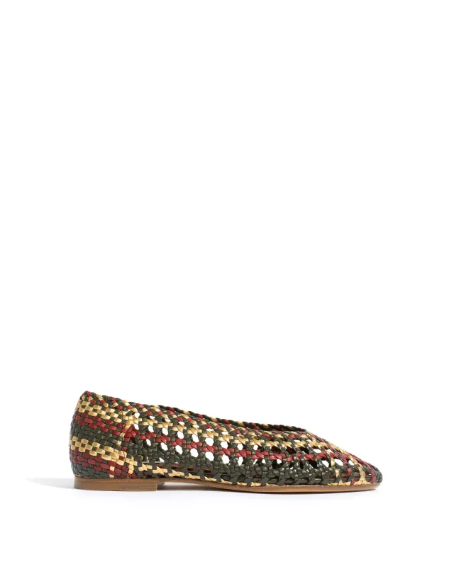 Sessi 10 Hand-braided leather Moss green mix sold by Anonymous Copenhagen