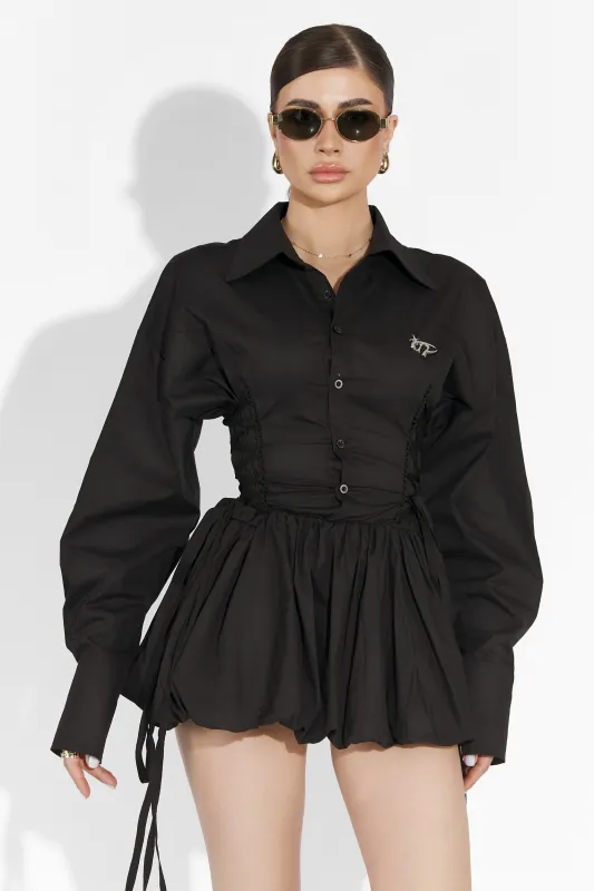 Camasa dama casual neagra Tazle Bogas sold by bogas