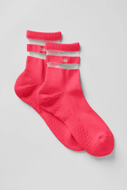 Women's Pulse Grip Sock - Candy Red sold by Alo Yoga