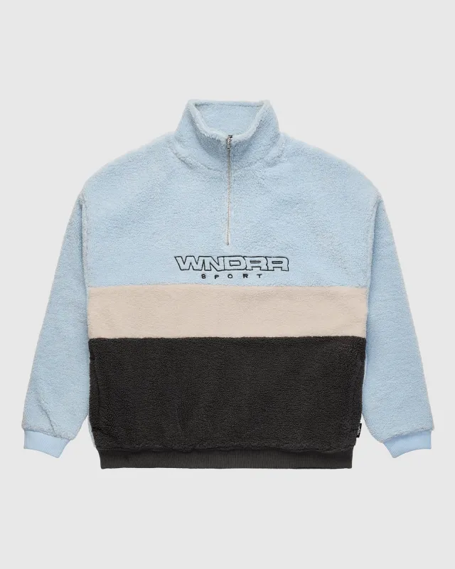 STARTER 1/4 ZIP POLAR FLEECE SWEAT - BLUE/BLACK sold by WNDRR