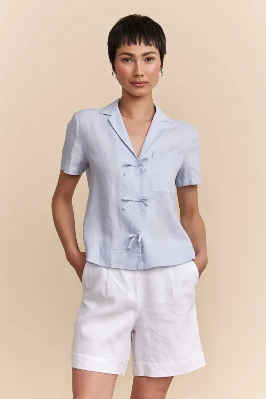 Short sleeve linen shirt sold by Tristan Style