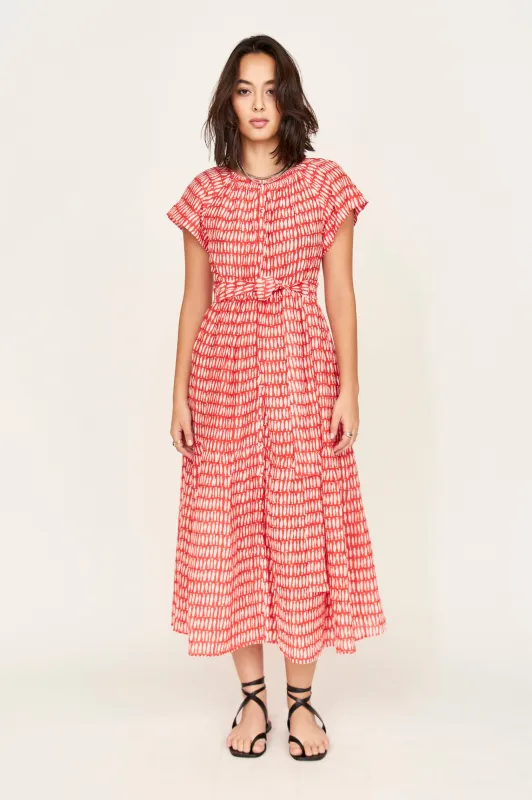 Vienna Maxi Dress in Lobster Minnow sold by Mirth