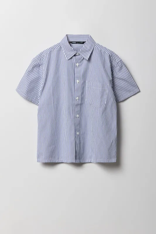 Boys Striped Button-Up Boxy Top sold by Urban Planet