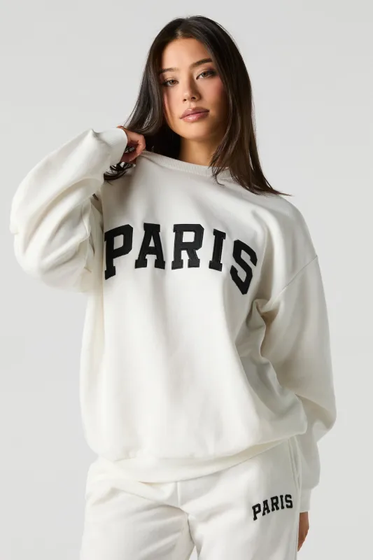 City Twill Embroidered Fleece Sweatshirt sold by Urban Planet