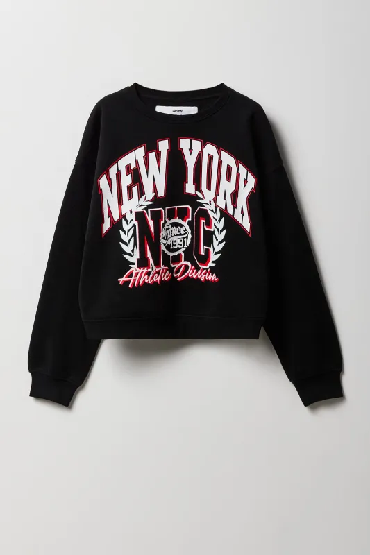 Girls Varsity Graphic Fleece Sweatshirt sold by Urban Planet
