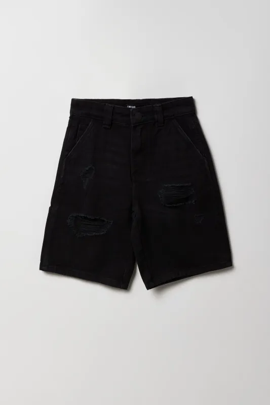 Boys Loose Distressed Denim Short sold by Urban Planet