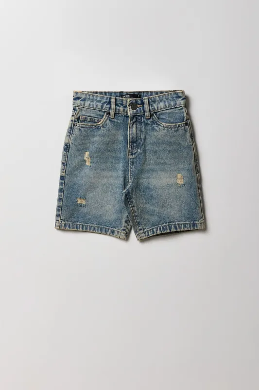 Boys Distressed Denim Short sold by Urban Planet