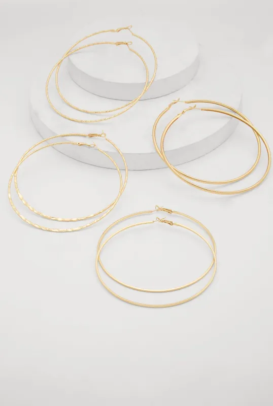 Hoop Earrings Set of 4 sold by Rainbow