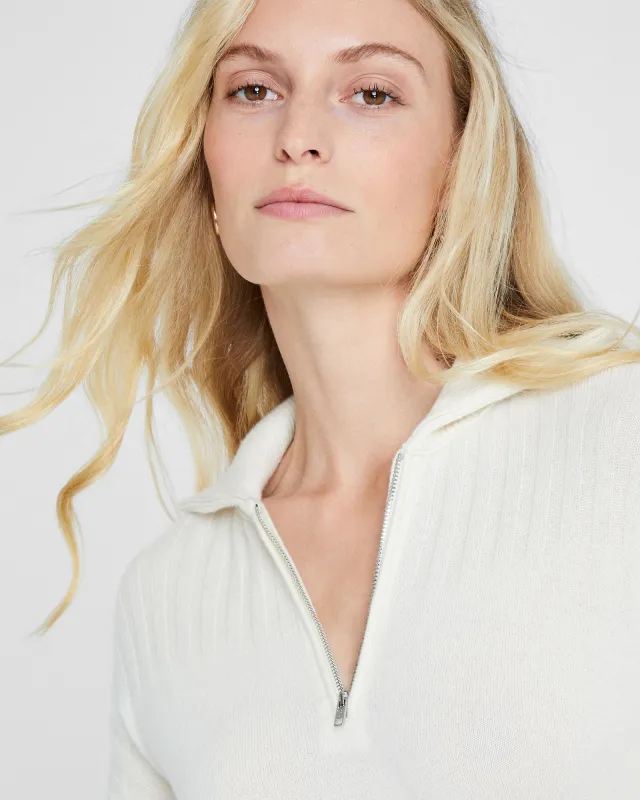 Cashmere Ribbed Quarter-Zip Sweater sold by Club Monaco