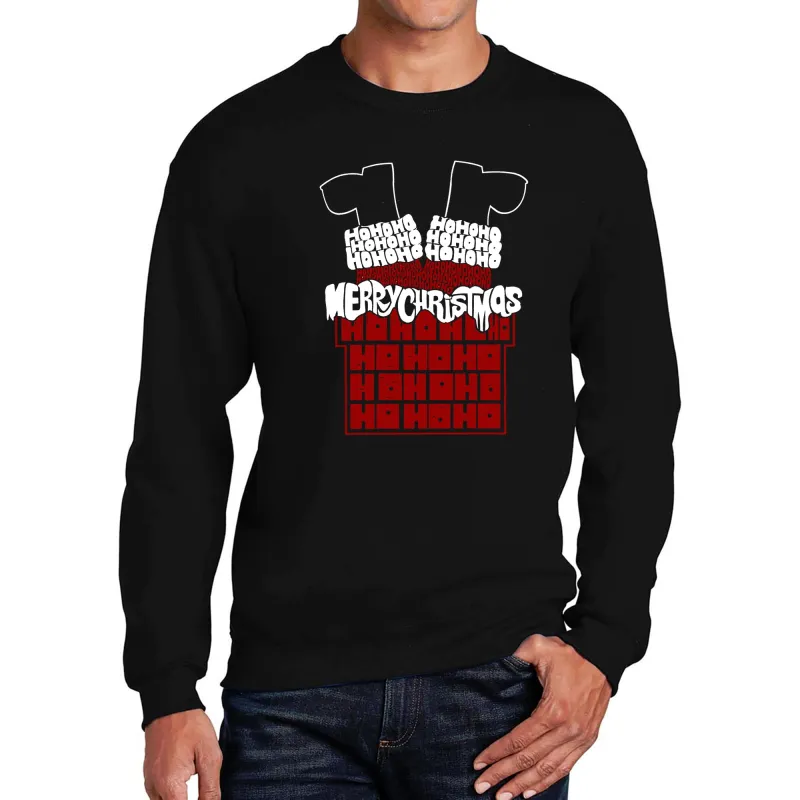 Chimney Santa - Men's Word Art Crewneck Sweatshirt sold by LA Pop Art