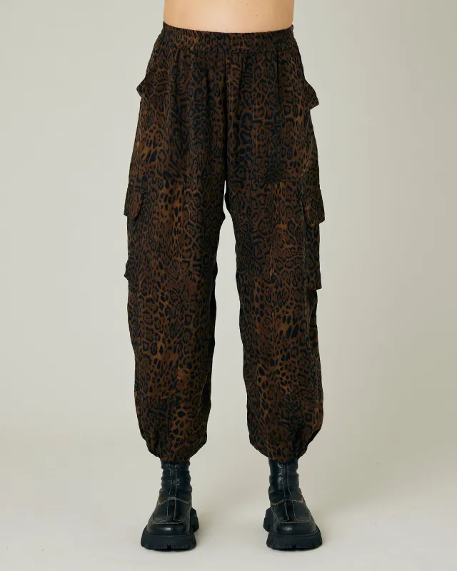 Sylvie Dark Leopard Print Cupro Trousers sold by Beyond Nine