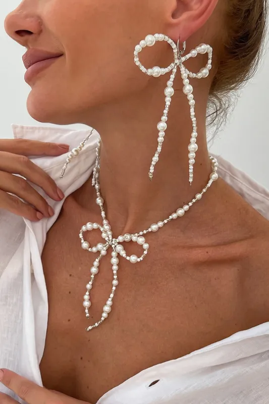 Classic Pearl/ Wedding Earrings/Necklace Jewelry Sets (Set of 2) 911142632859 sold by Cocomelody
