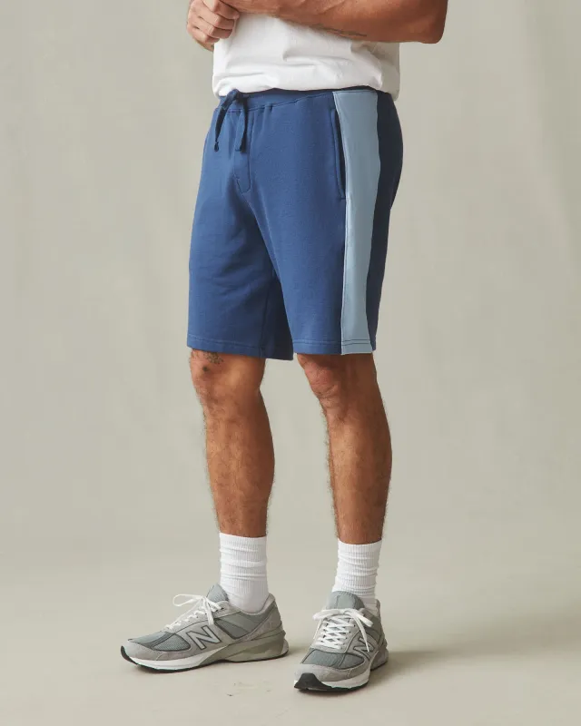 Men's Colorblock Sweatshort - Marine Navy Powder Blue sold by American Giant