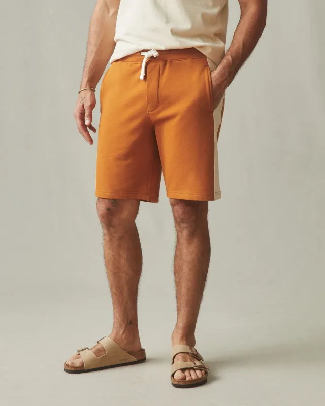 Men's Sweatshort Colorblock - Leather Brown Creme Brulee sold by American Giant