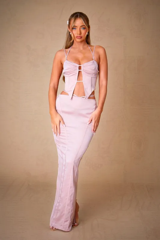 TIE DETAIL DIP HEM TOP IN BELLE sold by murci
