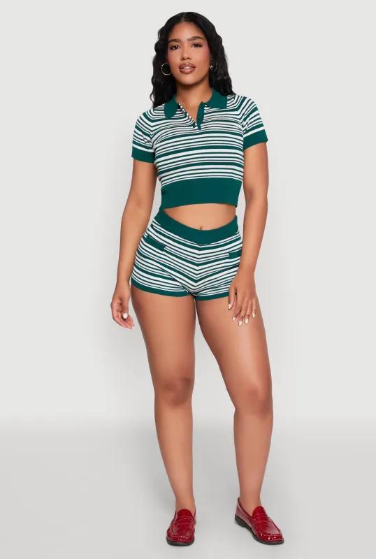 Daisy Striped Shorts sold by Rainbow