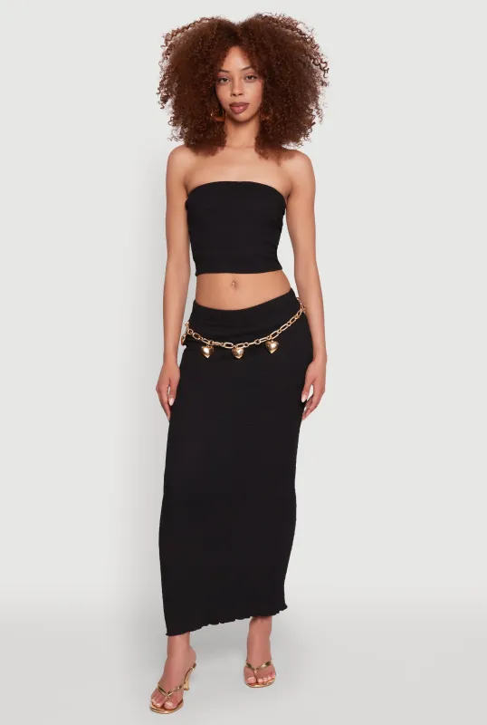 Lettuce Edge Textured Knit Skirt sold by Rainbow