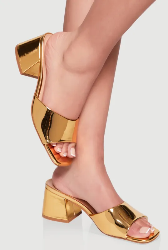 Open Toe Block Heel Mules sold by Rainbow