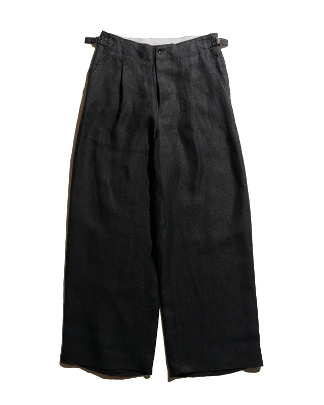 marka Danish Army Trousers Linen Herringbone Black sold by Lost & Found