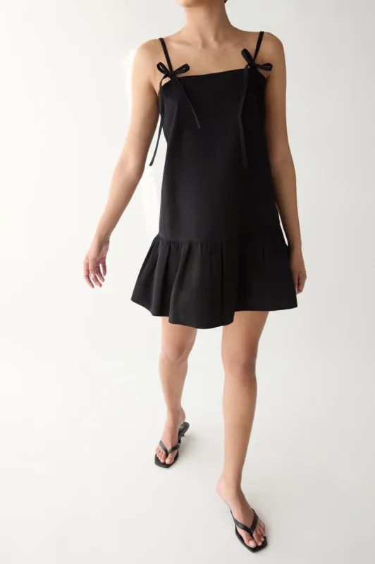 POPLIN MINI DRESS WITH BOW DETAILS sold by OAK AND FORT