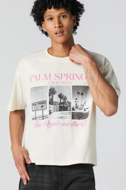 T-shirt carré à imprimé Palm Springs sold by Urban Planet
