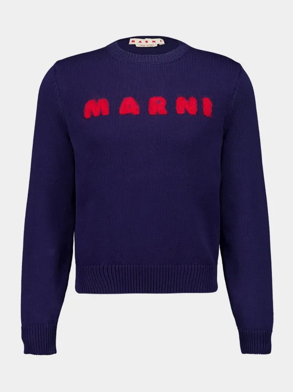Blue Cotton Sweater sold by Fashion Clinic
