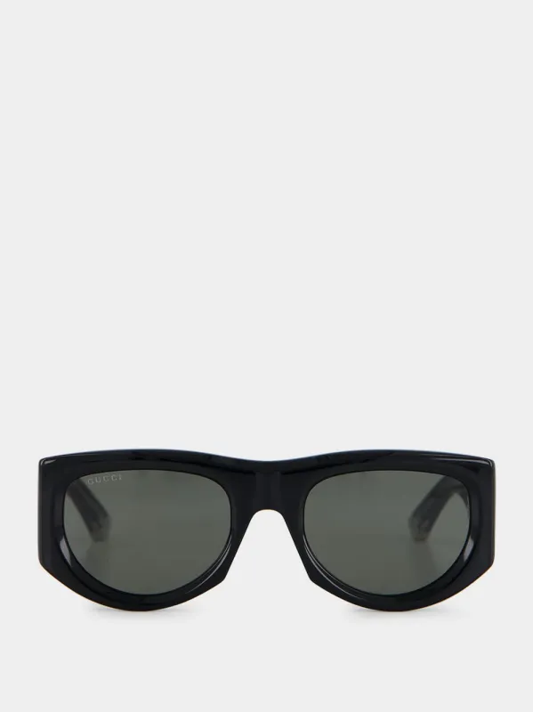Black Rectangular-Frame Sunglasses sold by Fashion Clinic