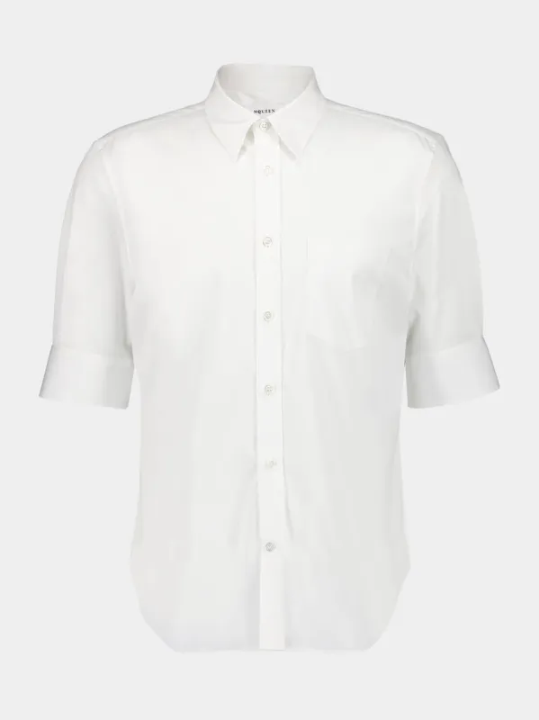 White Short Sleeve Cotton Shirt sold by Fashion Clinic