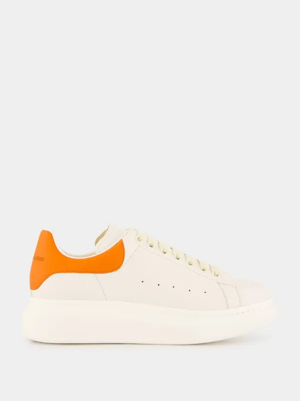 White and Orange Oversized Sneakers sold by Fashion Clinic