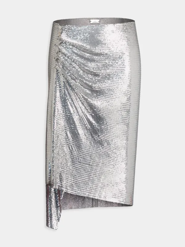Silver Chainmail Draped Skirt sold by Fashion Clinic