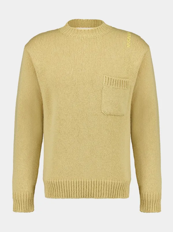 Vanilla Wool Sweater with Pocket sold by Fashion Clinic