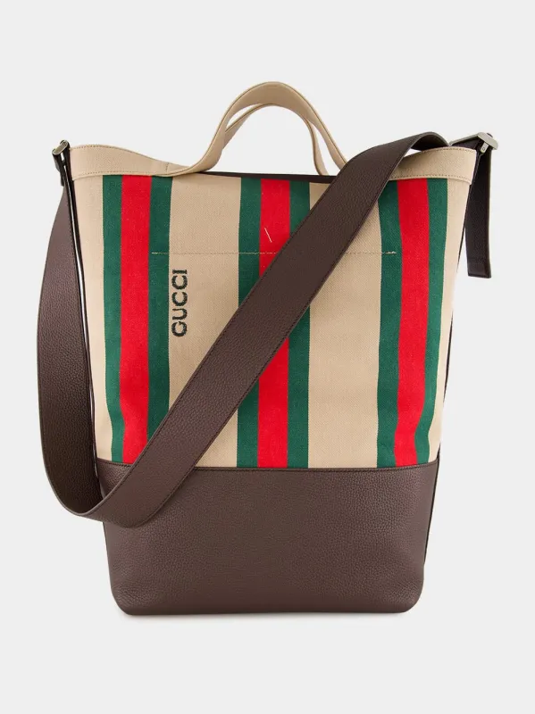 Large Tote Bag with Web Stripe sold by Fashion Clinic
