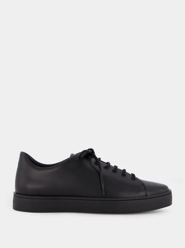 Black Calf Leather Sneakers sold by Fashion Clinic
