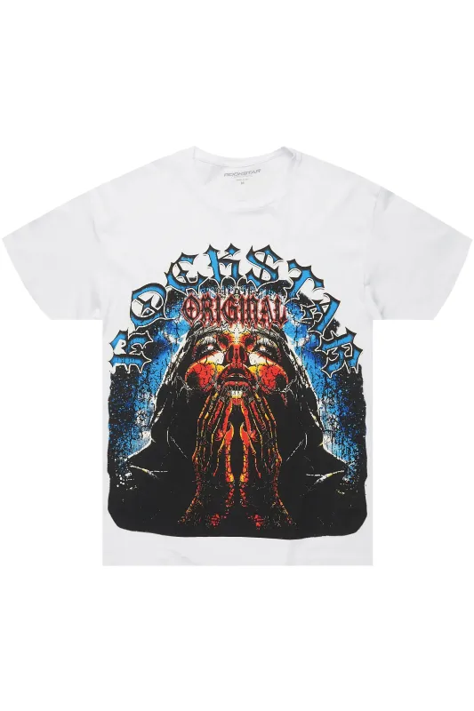 Dallan White Oversized Graphic T-Shirt sold by Rockstar Original