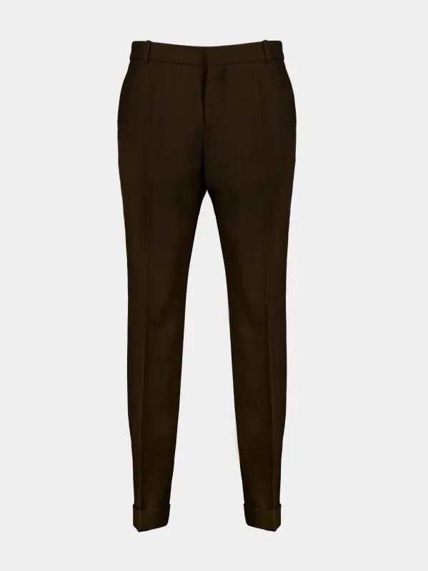 Tailored Twill Wool Trousers sold by Fashion Clinic